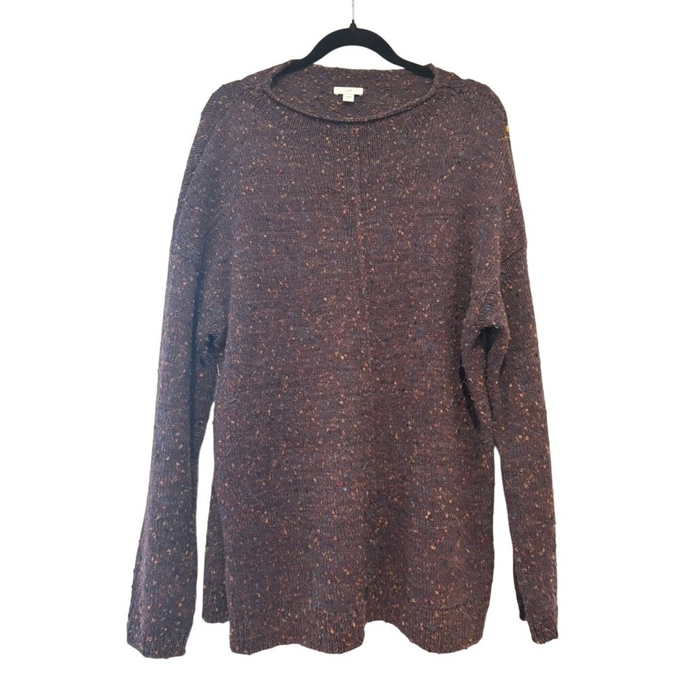 J Jill sz L cotton blend slouchy comfy long sleeve brown sweater N